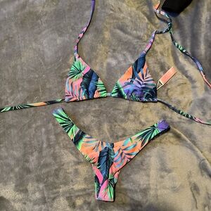 Tropical Print Bikini Set